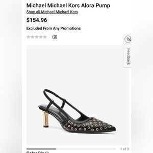 Michael Kors Black and Gold Studded Heels